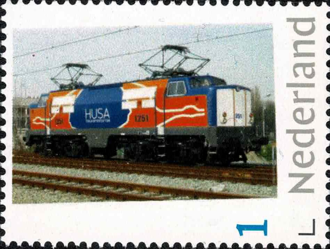 Dutch personalised stamp with private company locomotive